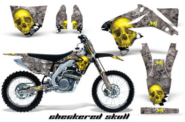 Graphics Kit Decal Sticker Wrap + # Plates For Suzuki RMZ450 2008-2017 CHECKERED YELLOW-atv motorcycle utv parts accessories gear helmets jackets gloves pantsAll Terrain Depot