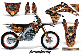 Graphics Kit Decal Sticker Wrap + # Plates For Suzuki RMZ450 2008-2017 FIRESTORM BLACK-atv motorcycle utv parts accessories gear helmets jackets gloves pantsAll Terrain Depot