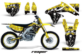 Graphics Kit Decal Sticker Wrap + # Plates For Suzuki RMZ450 2008-2017 REAPER YELLOW-atv motorcycle utv parts accessories gear helmets jackets gloves pantsAll Terrain Depot