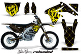 Graphics Kit Decal Sticker Wrap + # Plates For Suzuki RMZ450 2008-2017 RELOADED YELLOW BLACK