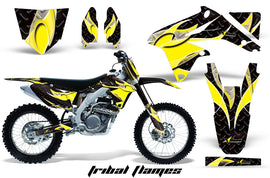 Graphics Kit Decal Sticker Wrap + # Plates For Suzuki RMZ450 2008-2017 TRIBAL YELLOW BLACK-atv motorcycle utv parts accessories gear helmets jackets gloves pantsAll Terrain Depot