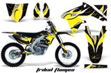 Graphics Kit Decal Sticker Wrap + # Plates For Suzuki RMZ450 2008-2017 TRIBAL YELLOW BLACK