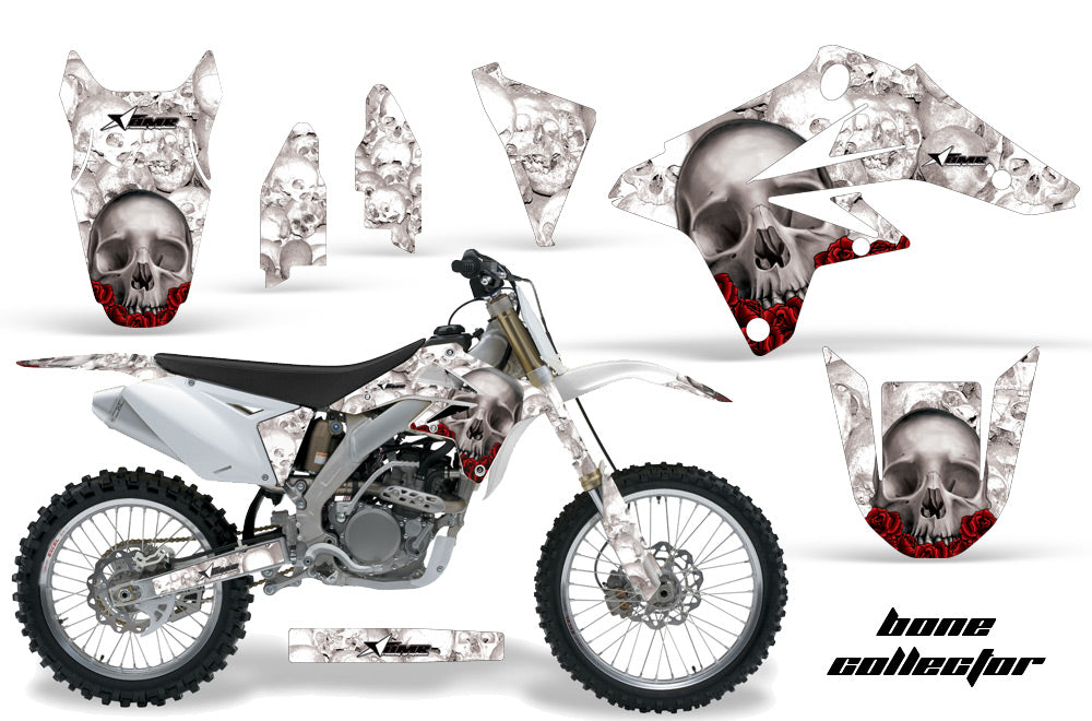 Dirt Bike Graphics Kit Decal Sticker Wrap For Suzuki RMZ250 2007-2009 BONES WHITE-atv motorcycle utv parts accessories gear helmets jackets gloves pantsAll Terrain Depot