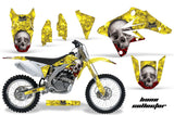 Dirt Bike Graphics Kit Decal Sticker Wrap For Suzuki RMZ250 2007-2009 BONES YELLOW