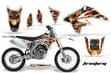 Dirt Bike Graphics Kit Decal Sticker Wrap For Suzuki RMZ250 2007-2009 FIRESTORM WHITE