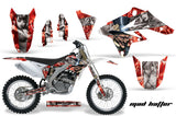 Dirt Bike Graphics Kit Decal Sticker Wrap For Suzuki RMZ250 2007-2009 HATTER SILVER RED