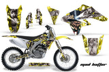 Dirt Bike Graphics Kit Decal Sticker Wrap For Suzuki RMZ250 2007-2009 HATTER SILVER YELLOW