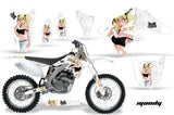 Dirt Bike Graphics Kit Decal Sticker Wrap For Suzuki RMZ250 2007-2009 MANDY BLACK WHITE