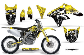 Dirt Bike Graphics Kit Decal Sticker Wrap For Suzuki RMZ250 2007-2009 REAPER YELLOW-atv motorcycle utv parts accessories gear helmets jackets gloves pantsAll Terrain Depot