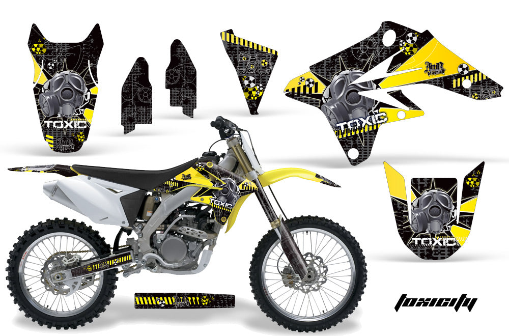Dirt Bike Graphics Kit Decal Sticker Wrap For Suzuki RMZ250 2007-2009 TOXIC YELLOW BLACK-atv motorcycle utv parts accessories gear helmets jackets gloves pantsAll Terrain Depot