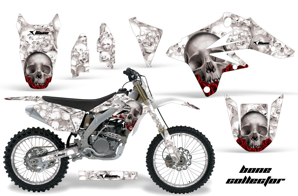 Graphics Kit Decal Sticker Wrap + # Plates For Suzuki RMZ250 2007-2009 BONES WHITE-atv motorcycle utv parts accessories gear helmets jackets gloves pantsAll Terrain Depot