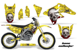 Graphics Kit Decal Sticker Wrap + # Plates For Suzuki RMZ250 2007-2009 BONES YELLOW-atv motorcycle utv parts accessories gear helmets jackets gloves pantsAll Terrain Depot