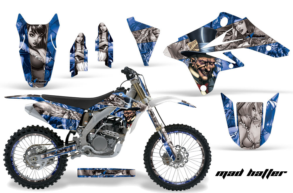 Graphics Kit Decal Sticker Wrap + # Plates For Suzuki RMZ250 2007-2009 HATTER SILVER BLUE-atv motorcycle utv parts accessories gear helmets jackets gloves pantsAll Terrain Depot