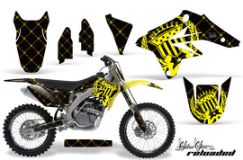 Graphics Kit Decal Sticker Wrap + # Plates For Suzuki RMZ250 2007-2009 RELOADED YELLOW BLACK-atv motorcycle utv parts accessories gear helmets jackets gloves pantsAll Terrain Depot