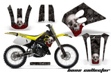 Dirt Bike Graphics Kit Decal Sticker Wrap For Suzuki RM125 1993-1995 BONES BLACK