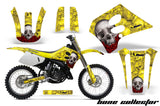 Dirt Bike Graphics Kit Decal Sticker Wrap For Suzuki RM125 1993-1995 BONES YELLOW