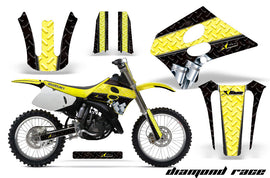 Dirt Bike Graphics Kit Decal Sticker Wrap For Suzuki RM125 1993-1995 DIAMOND RACE YELLOW BLACK-atv motorcycle utv parts accessories gear helmets jackets gloves pantsAll Terrain Depot