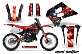 Dirt Bike Graphics Kit Decal Sticker Wrap For Suzuki RM125 1993-1995 HATTER RED BLACK-atv motorcycle utv parts accessories gear helmets jackets gloves pantsAll Terrain Depot