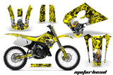 Dirt Bike Graphics Kit Decal Sticker Wrap For Suzuki RM125 1993-1995 MOTORHEAD YELLOW