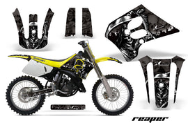 Dirt Bike Graphics Kit Decal Sticker Wrap For Suzuki RM125 1993-1995 REAPER BLACK-atv motorcycle utv parts accessories gear helmets jackets gloves pantsAll Terrain Depot