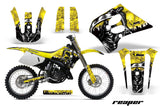 Dirt Bike Graphics Kit Decal Sticker Wrap For Suzuki RM125 1993-1995 REAPER YELLOW