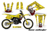 Graphics Kit Decal Sticker Wrap + # Plates For Suzuki RM125 1993-1995 BONES YELLOW