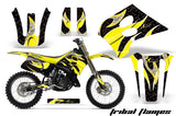 Graphics Kit Decal Sticker Wrap + # Plates For Suzuki RM125 1993-1995 DIAMOND FLAMES YELLOW BLACK