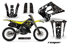 Graphics Kit Decal Sticker Wrap + # Plates For Suzuki RM125 1993-1995 REAPER BLACK-atv motorcycle utv parts accessories gear helmets jackets gloves pantsAll Terrain Depot