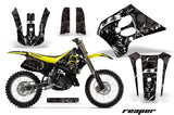 Graphics Kit Decal Sticker Wrap + # Plates For Suzuki RM125 1993-1995 REAPER BLACK