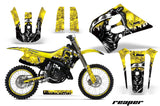 Graphics Kit Decal Sticker Wrap + # Plates For Suzuki RM125 1993-1995 REAPER YELLOW