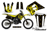 Graphics Kit Decal Sticker Wrap + # Plates For Suzuki RM125 1993-1995 RELOADED YELLOW BLACK