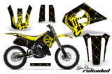 Graphics Kit Decal Sticker Wrap + # Plates For Suzuki RM125 1993-1995 RELOADED YELLOW BLACK