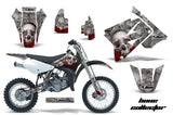 Dirt Bike Graphics Kit Decal Sticker Wrap For Suzuki RM85 2002-2016 BONES SILVER