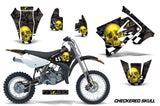 Dirt Bike Graphics Kit Decal Sticker Wrap For Suzuki RM85 2002-2016 CHECKERED YELLOW BLACK