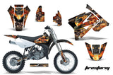 Dirt Bike Graphics Kit Decal Sticker Wrap For Suzuki RM85 2002-2016 FIRESTORM BLACK