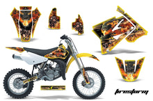 Load image into Gallery viewer, Dirt Bike Graphics Kit Decal Sticker Wrap For Suzuki RM85 2002-2016 FIRESTORM YELLOW-atv motorcycle utv parts accessories gear helmets jackets gloves pantsAll Terrain Depot
