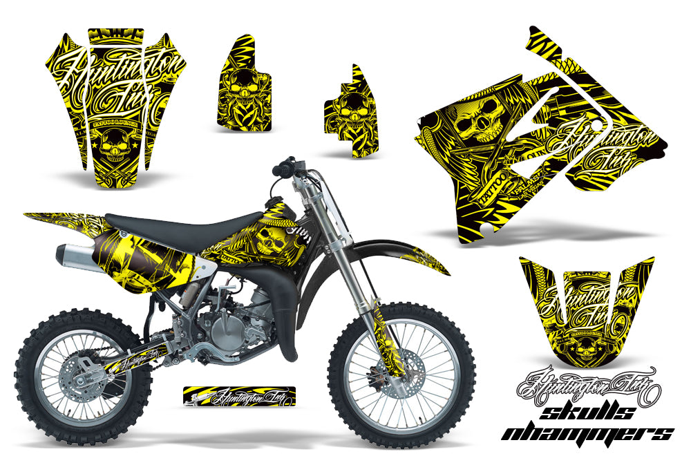Dirt Bike Graphics Kit Decal Sticker Wrap For Suzuki RM85 2002-2016 HISH YELLOW-atv motorcycle utv parts accessories gear helmets jackets gloves pantsAll Terrain Depot