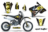 Dirt Bike Graphics Kit Decal Sticker Wrap For Suzuki RM85 2002-2016 HATTER YELLOW BLACK