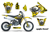Dirt Bike Graphics Kit Decal Sticker Wrap For Suzuki RM85 2002-2016 MOTORHEAD YELLOW