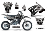 Graphics Kit Decal Sticker Wrap + # Plates For Suzuki RM85 2002-2016 REAPER SILVER