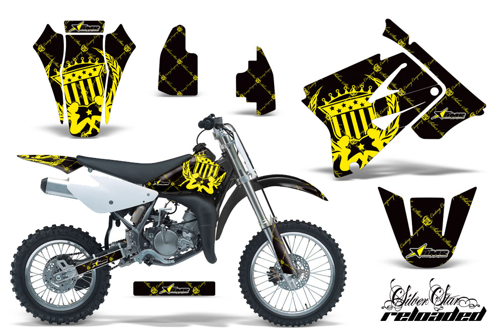 Dirt Bike Graphics Kit Decal Sticker Wrap For Suzuki RM85 2002-2016 RELOADED YELLOW BLACK-atv motorcycle utv parts accessories gear helmets jackets gloves pantsAll Terrain Depot