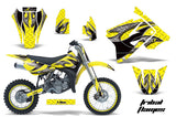 Graphics Kit Decal Sticker Wrap + # Plates For Suzuki RM85 2002-2016 TRIBAL BLACK YELLOW