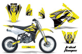 Dirt Bike Graphics Kit Decal Sticker Wrap For Suzuki RM85 2002-2016 TRIBAL BLACK YELLOW