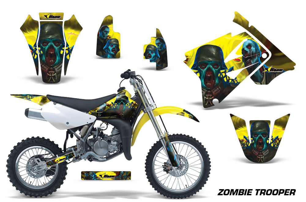Dirt Bike Graphics Kit Decal Sticker Wrap For Suzuki RM85 2002-2016 ZOMBIE YELLOW-atv motorcycle utv parts accessories gear helmets jackets gloves pantsAll Terrain Depot