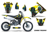 Dirt Bike Graphics Kit Decal Sticker Wrap For Suzuki RM85 2002-2016 ZOMBIE YELLOW