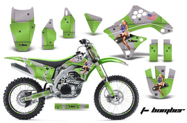 Graphics Kit Decal Sticker Wrap + # Plates For Kawasaki KXF450 2009-2011 TBOMBER GREEN-atv motorcycle utv parts accessories gear helmets jackets gloves pantsAll Terrain Depot