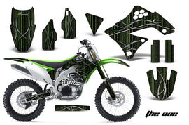 Dirt Bike Decal Graphics Kit Sticker Wrap For Kawasaki KXF450 2009-2011 THE ONE GREEN-atv motorcycle utv parts accessories gear helmets jackets gloves pantsAll Terrain Depot