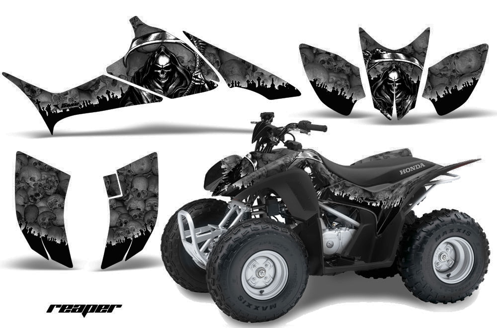ATV Graphics Kit Quad Decal Sticker Wrap For Honda TRX90 2006-2018 REAPER BLACK-atv motorcycle utv parts accessories gear helmets jackets gloves pantsAll Terrain Depot