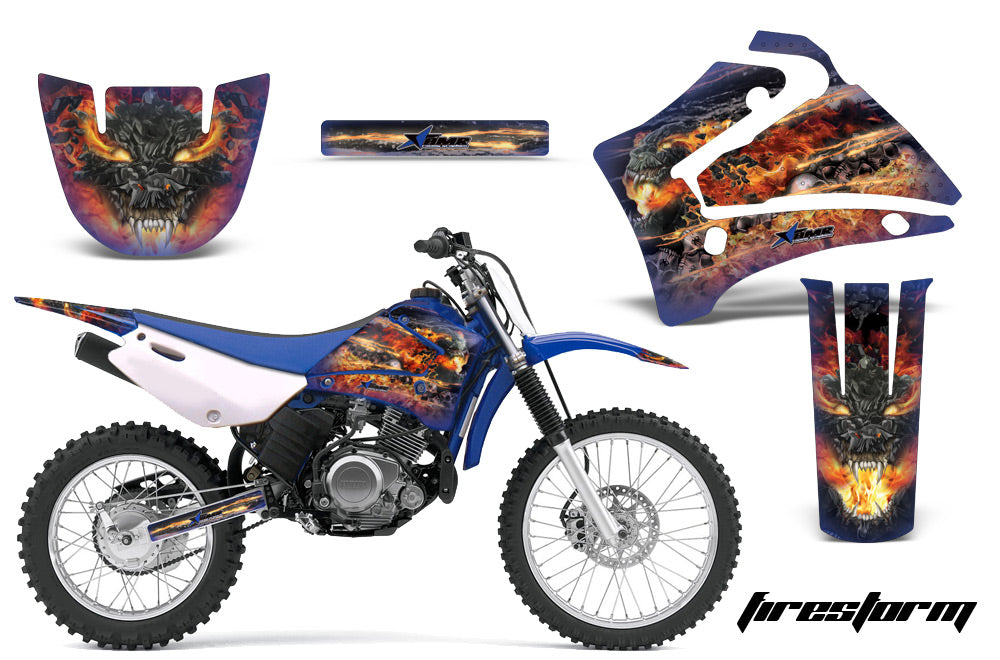 Dirt Bike Graphics Kit MX Decal Wrap For Yamaha TTR125LE 2000-2007 FIRESTORM BLUE-atv motorcycle utv parts accessories gear helmets jackets gloves pantsAll Terrain Depot