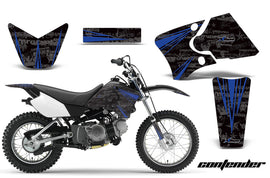 Dirt Bike Graphics Kit Decal Wrap For Yamaha TTR90 TTR90E 2000-2007 CONTENDER BLUE BLACK-atv motorcycle utv parts accessories gear helmets jackets gloves pantsAll Terrain Depot
